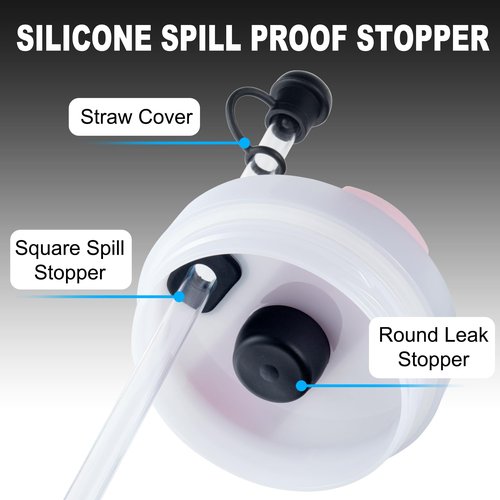 Spill Stopper for Stanley Cup, Anti Leak Stoppers for Stanley 40 oz 30 oz H1.0/H2.0, black, 2 Sets