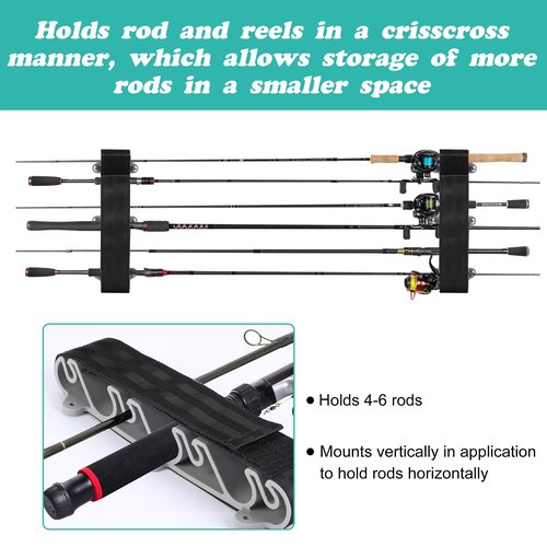 RunNico 2 pack Boating Vertical Fishing Rod Holders,Fishing Rod Holder,Boating Vertical Fishing Rod Rack for Storage,Fishing Pole Strap for Boat Deck