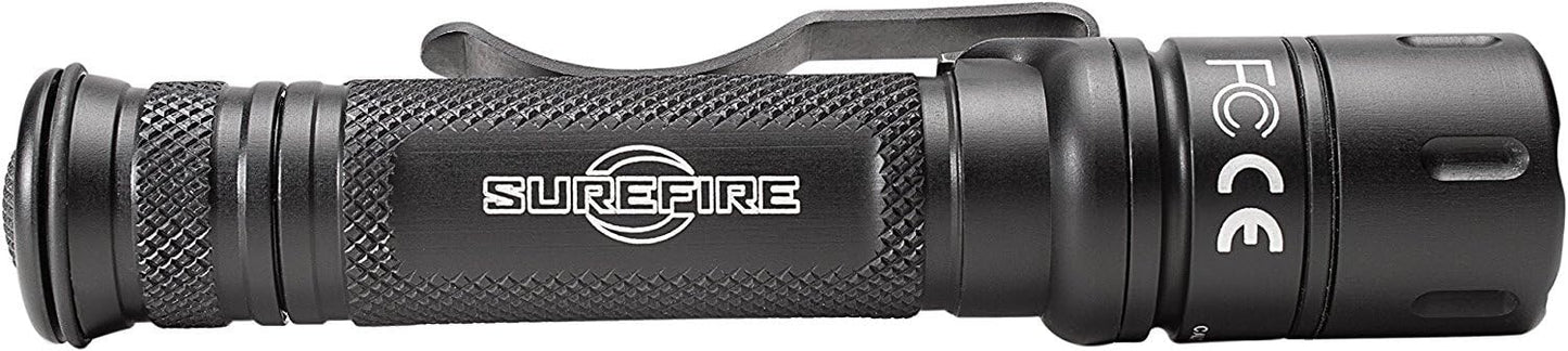 SureFire Tactician 800 Lumen Tactical EDC Flashlight Bundle with 6 Extra CR123A Batteries and 2 Lightjunction Battery Cases