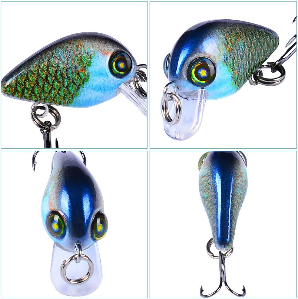 Mini Crankbait Fishing Lures Kits Swimbait Wobbler Hard Baits for Bass Trout Pike Freshwater and Saltwater 10pc-20pc/pack