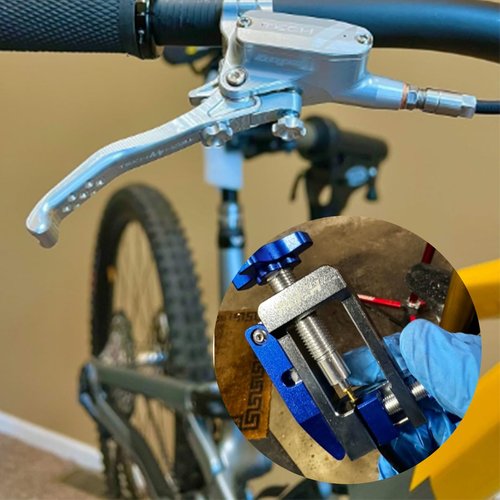 dcvbny Bicycle Brake Hydraulic Disc Hose Fitting Insert Tool Kit, Upgraded Needle Driver Insertion Tool with Bike Brake Olive and Brass Connecting Insert Kit for Shim-ano BH90 Mountain Bike