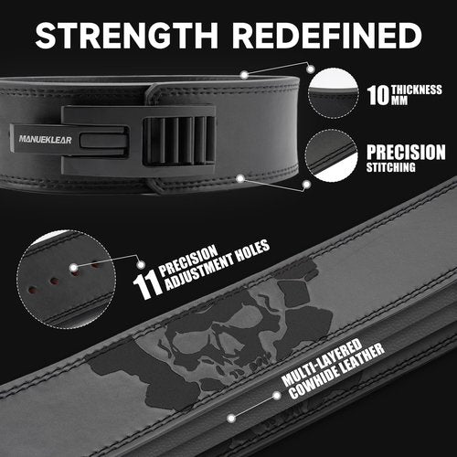 Lever Lifting Belt for Man and Women, Weightlifting with Adjustable Heavy Duty Buckle, Professional Weight Lifting Belt