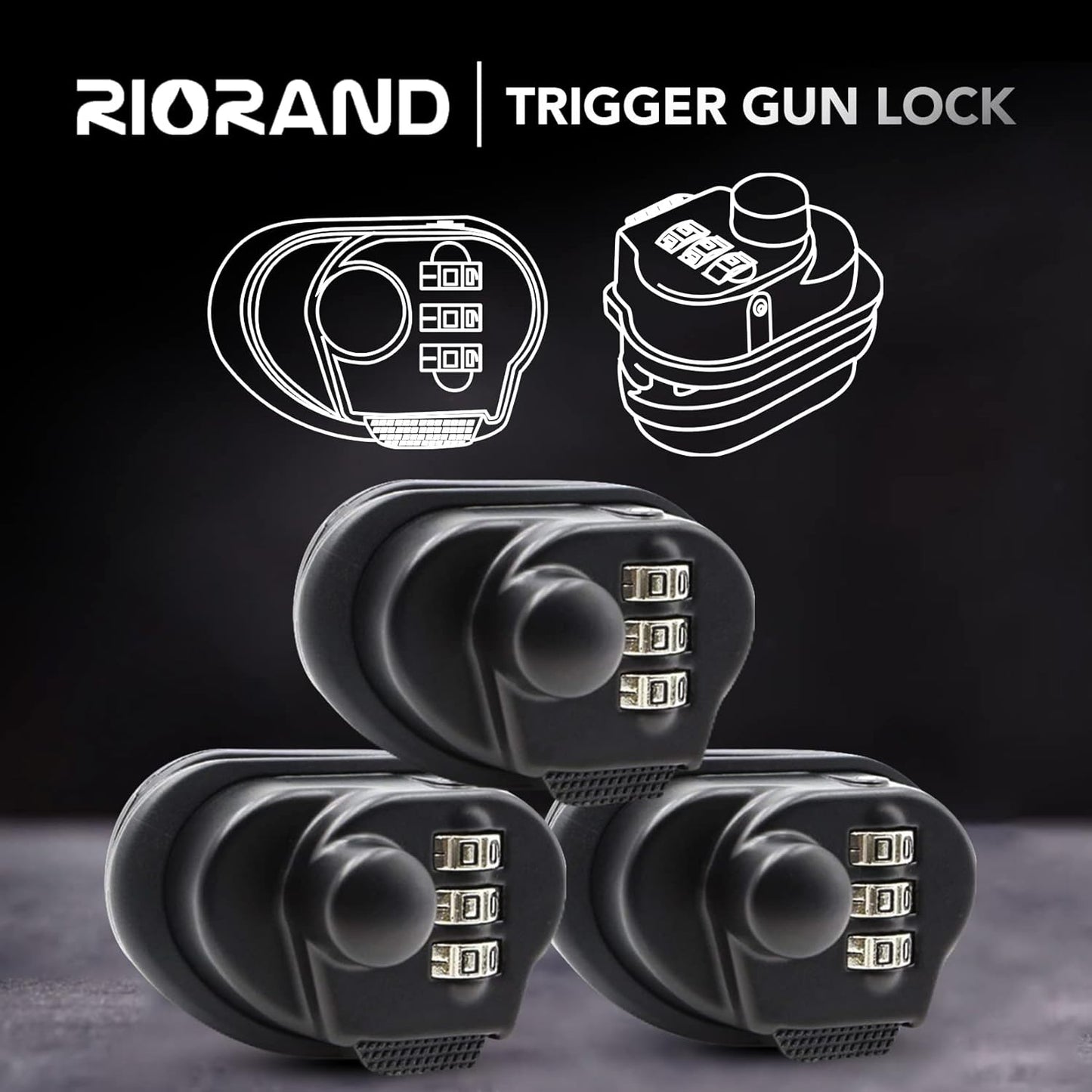 RioRand Trigger Lock 3 Digit Combination Gun Lock Gun Trigger Lock Accessories