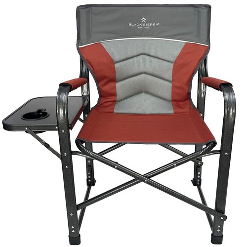 XL Directors Chair with Foldable Side Table, Heavy Duty Camp Chair supports 400 Lbs, Oversize Outdoor Folding Seat with High Back and Padded Armrests for Lawn, Beach, Tailgating, Sports