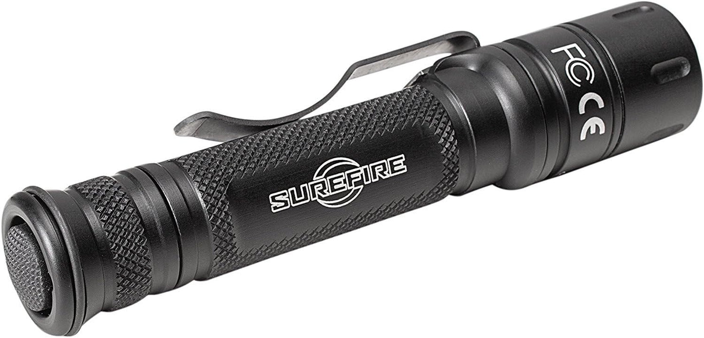 SureFire Tactician 800 Lumen Tactical EDC Flashlight Bundle with 6 Extra CR123A Batteries and 2 Lightjunction Battery Cases