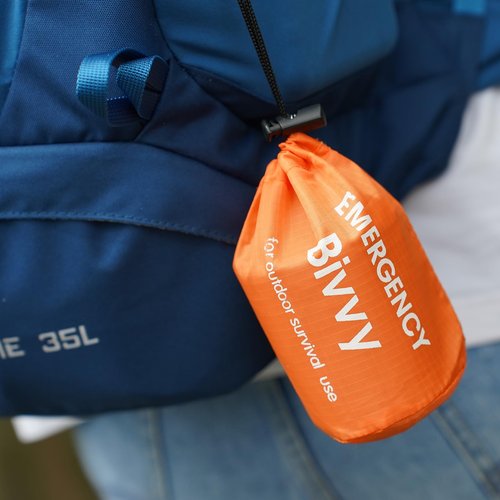 RLXMARTD Emergency Sleeping Bag,Bivvy Bag,Survival Sleeping Bag,Camping Bivy Sacks,Emergency Blankets,Survival Sleeping Bag with Survival Bracelet for Camping and Outdoor Hiking, Orange