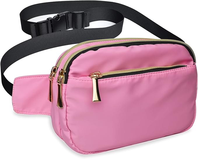 Fanny Packs for Women Men Fashion Plus Size Waist Pack Belt Bag Fanny Pack for Girls Boys with 5 Pockets Adjustable Belt, Cute Bum Bag Hip Bags for Travel Disney Running