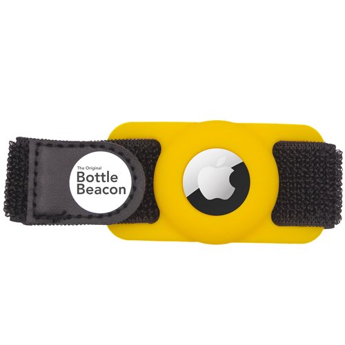 Bottle Beacon® Tracker Strap – Fits Stanley, Hydro Flask, Yeti & Nalgene | Durable Velcro Holder (Yellow)
