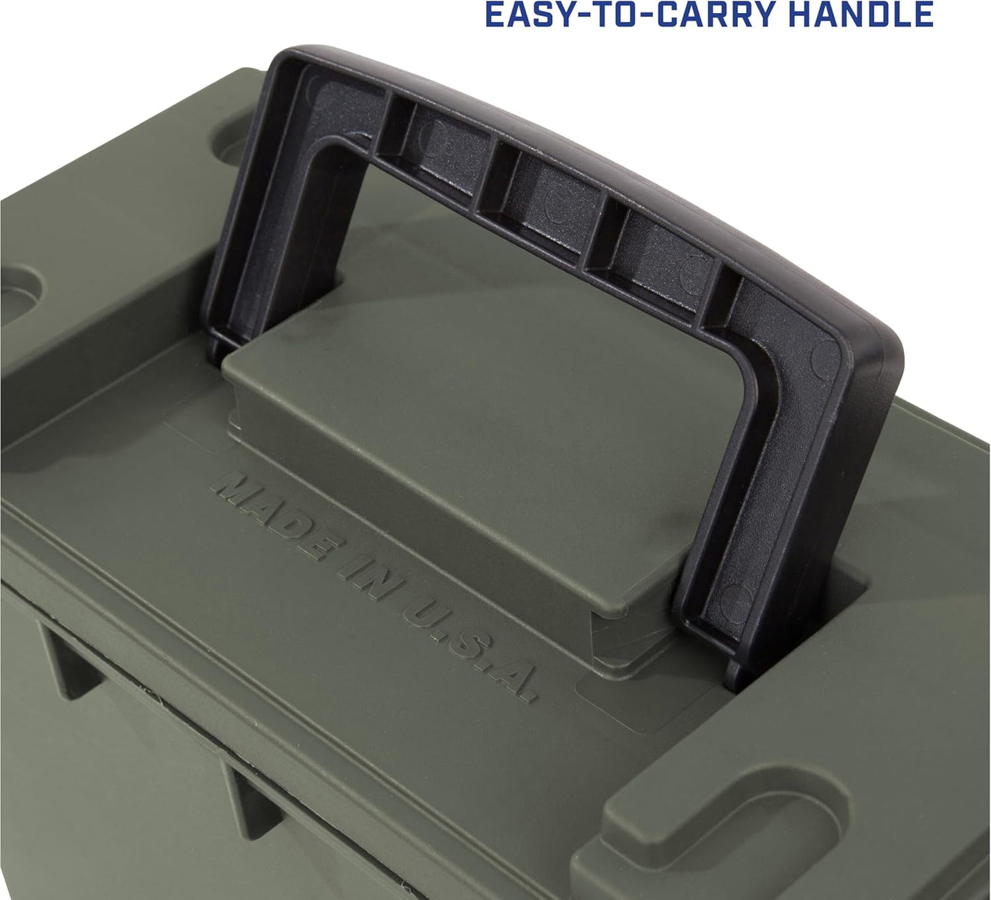 Sheffield 12629 Ammo Storage Box, Stackable .30 Cal Field Boxes, Water and Dust Resistant, Lockable Storage Box with Handle, Secures Hunting Gear, Supplies, and Bullets, Made in USA, Black, 1-Pack