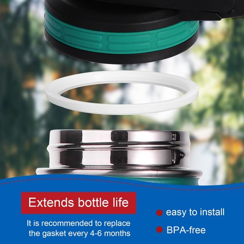PEUTIER 21pcs Water Bottle Lid Replacement for Thermoflask 24/32/40/64oz, Water Bottle Gasket Replacement Accessories & Tweezers Silicone O Ring Seal Ring Part Compatible with Thermoflask Spout Lid