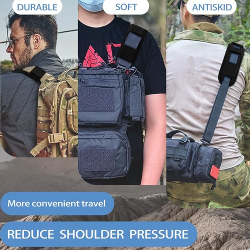 ZINMARK 2Pcs Shoulder Strap Pad, Backpack Strap Pads, Shoulder Pads Cushions for Tactical Vests, Laptop Bags, Messenger Bags, Briefcases, Luggage, Tool Bags, Travel Bags etc, Black