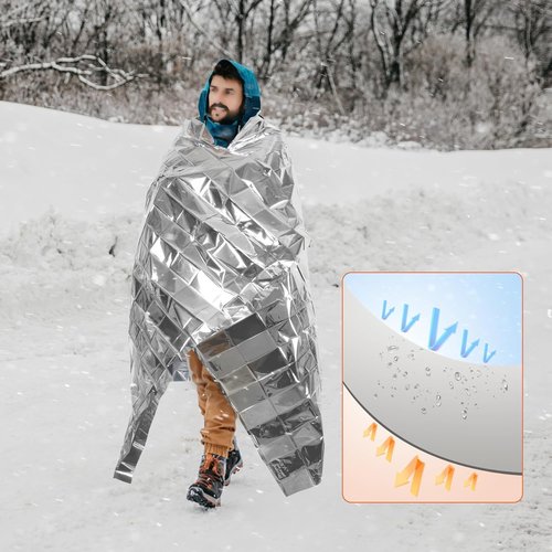 WLEAD 30 Pack Emergency Mylar Blankets,Emergency Survival Blanket Survival Gear & Camping Supplies,Insulating Reflective Foil Survival Blankets for Camping, Hiking, and Outdoor Rescue Kits