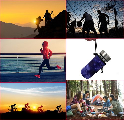 CHJCKOO Neoprene Sleeve, Portable Insulator Bottle Cover with Drawstring for 18-20 Oz Water Bottle (Purple)