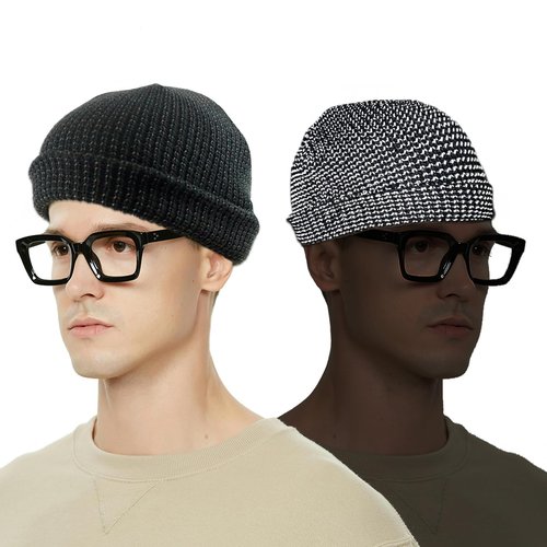 Oeyliz Reflective Beanie - Unisex Black Winter Night Running Beanie Hat