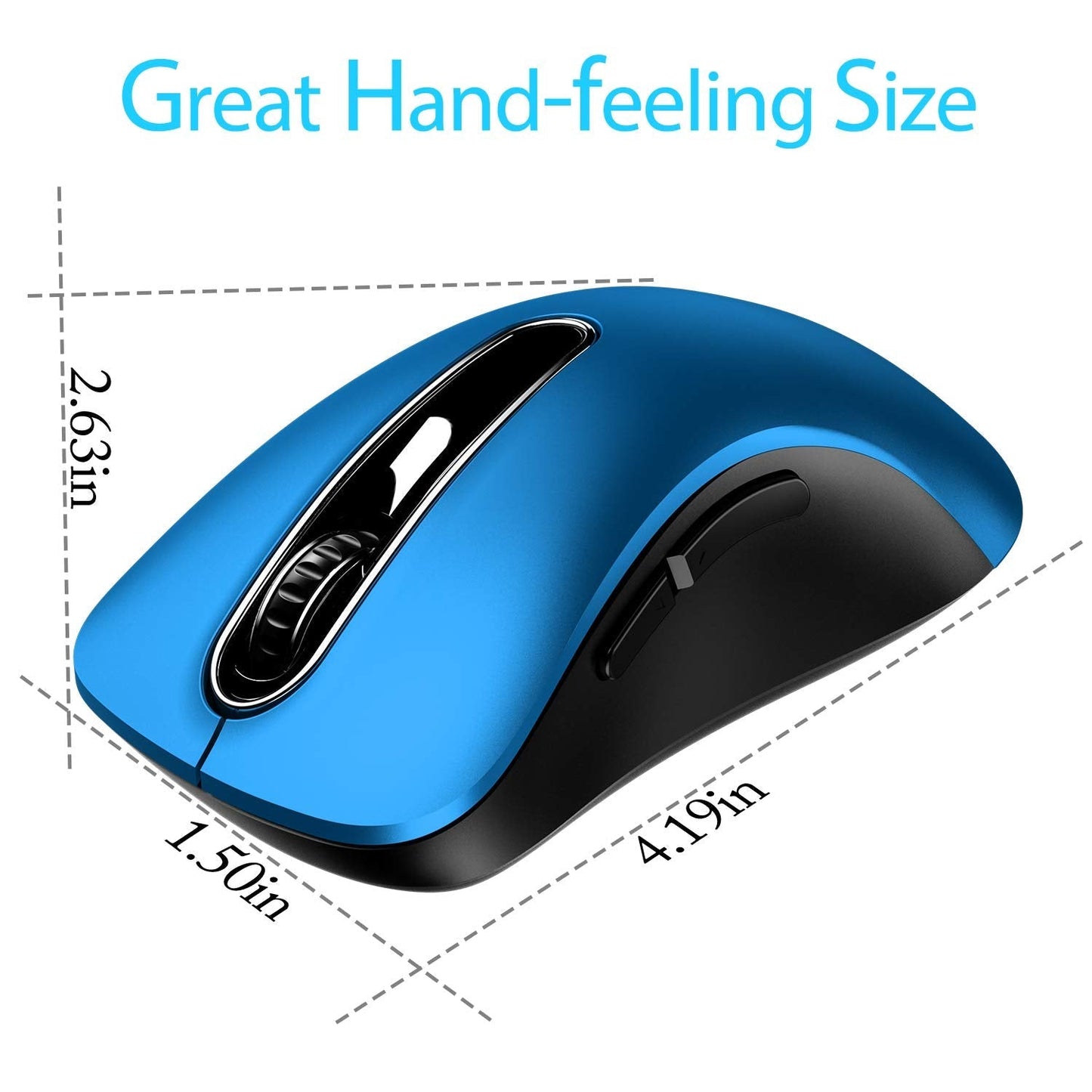 memzuoix 2.4G Wireless Mouse, 1400 DPI Mobile Optical Cordless Mouse with USB Receiver, Portable Computer Mice for Laptop, PC, Desktop, MacBook, 5 Buttons, Red