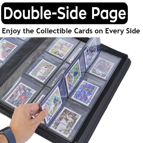 BOMIIPOR Semi Rigid Card Holder Binder, Premium Card Saver 1 Binder with Sleeves for Trading Cards & Sports Cards Storage - Holds 360 Semi Rigid Card Holders for Grading（Classic Red）