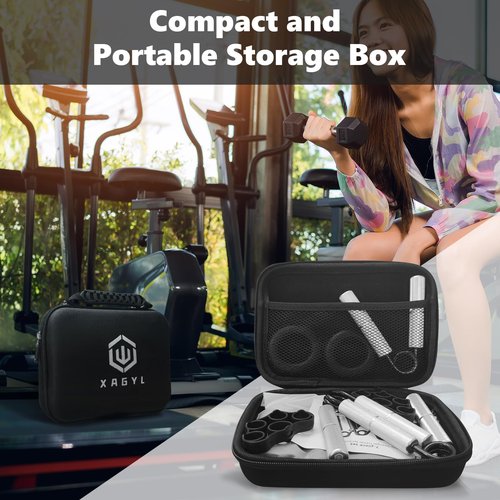 Professional Hand Grip Strengthener Trainer Kit, 125-175LB Metal Hand Gripper with 2 Finger Stretcher & 2 Grip Ring Wrist Foream Strengthener Exercise Workout Trainer for Professionals (Silver)