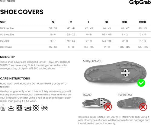 GripGrab RaceThermo X Waterproof Winter Gravel MTB Cycling Shoe Covers Cold Weather Neoprene Offroad Biking Overshoes