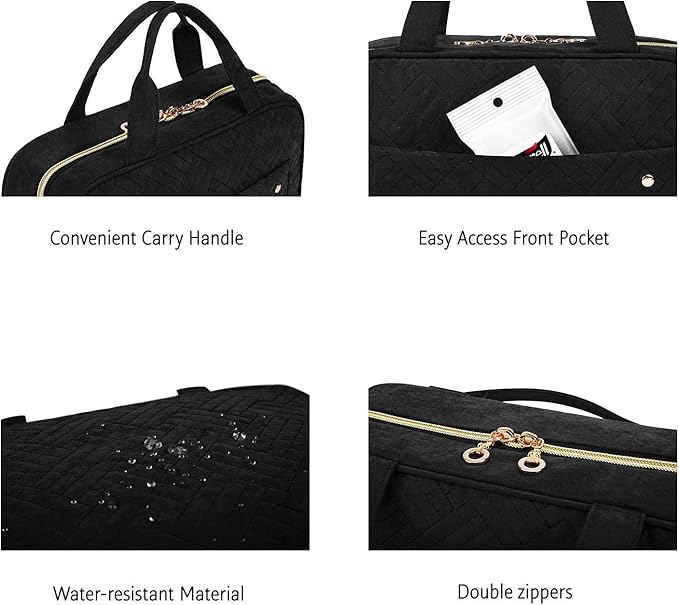 BAGSMART Large Toiletry Bag Travel Bag with Hanging Hook, Water-resistant Makeup Cosmetic Bag Travel Organizer for Accessories, Shampoo, Full Sized Container, Toiletries
