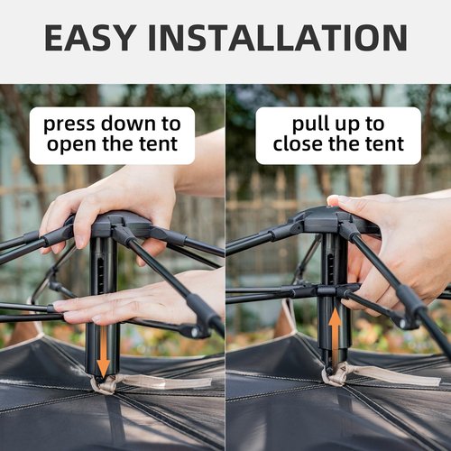 Qunature Tents for Camping 2 Person Waterproof Pop Up Camping Tent with Screen Porch 4 Ventilation Mesh Windows & 2 Doors Portable for Camping, Hiking, Beach, Backpacking, and Outdoors