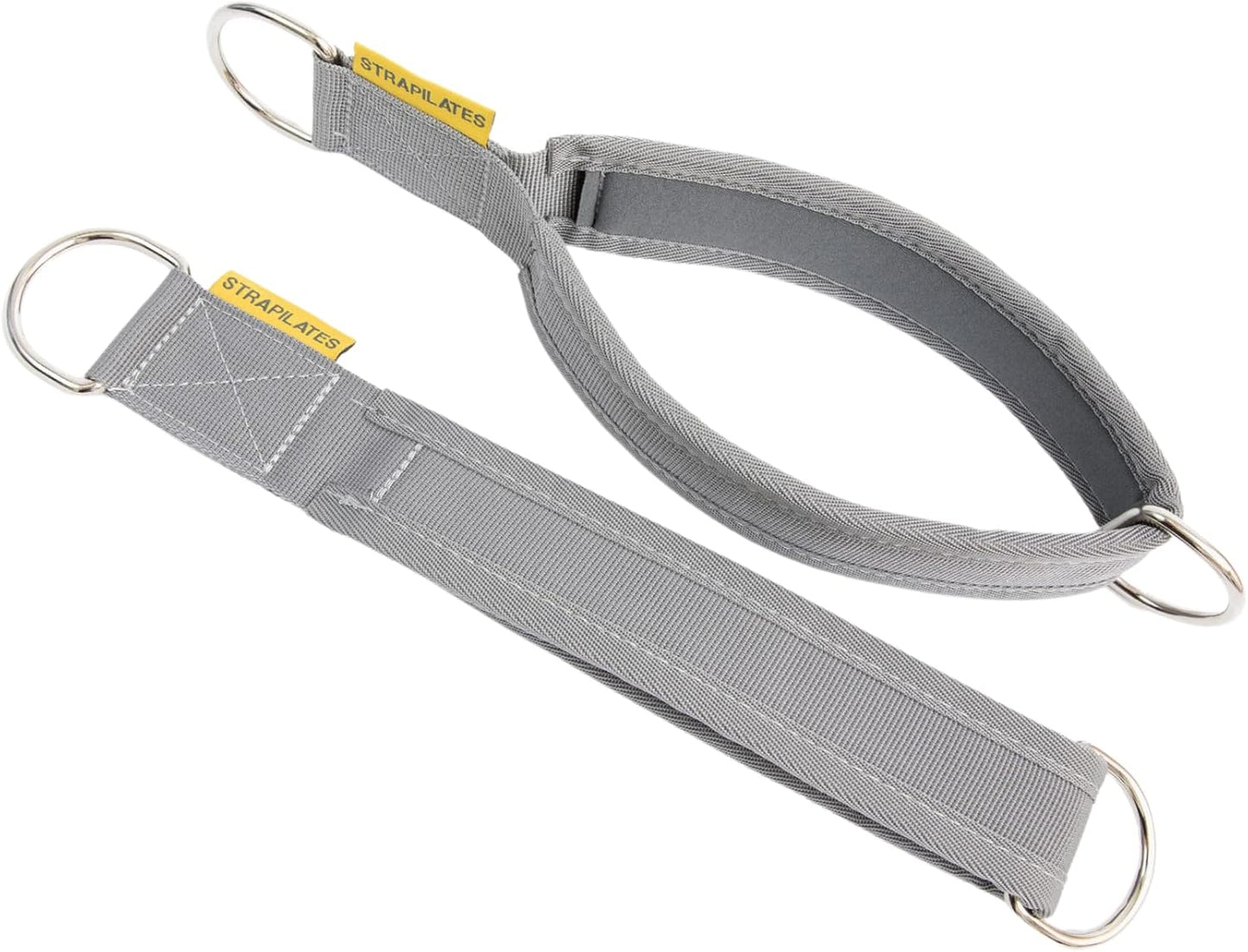 Single Loop Fitness Pilates Straps for Reformer, Cadillac, and Other Fitness Equipment Adjustable Length with Double D-Ring, One Pair, Pink