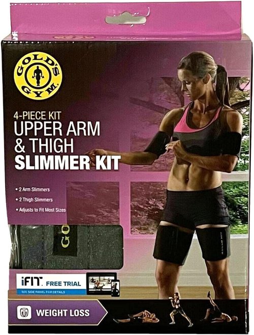 Gold's Gym 4-Piece Upper Arm & Thigh Slimmer Kit - Adjustable for All Sizes, Fast Water Weight Loss