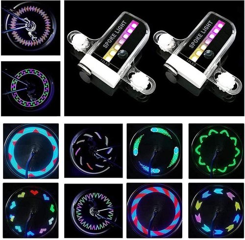 Bike Wheel Lights (2 Pack) - Waterproof LED Bicycle Spoke Lights - Bike Accessories - 30 Different Patterns Change - Great Gift for Adults Kids