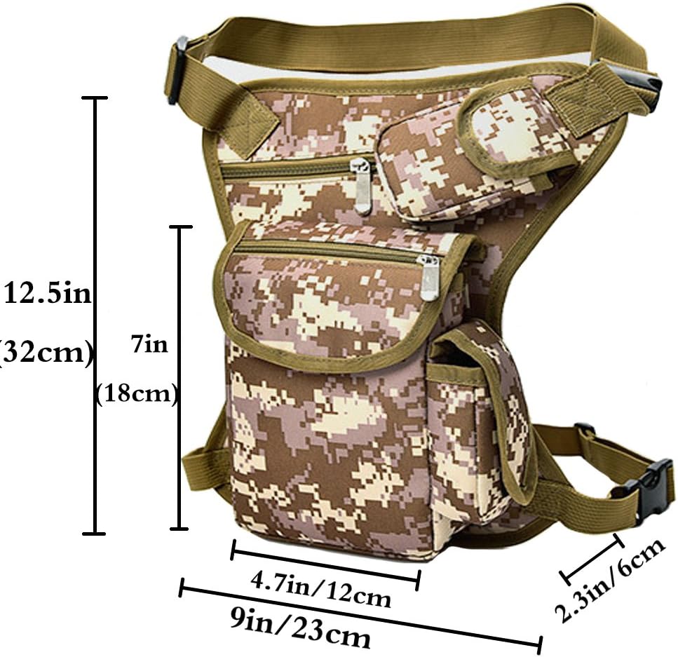 Small Multi-Purpose Drop Waist Leg Bag Canvas Utility Tactical Hip Molle Pack Sport Camping Hiking Motorcycle Racing Thigh Pouch Army Green
