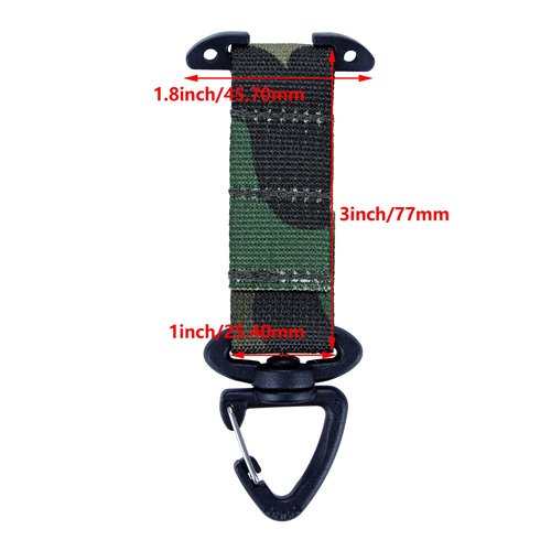 JX Tacfancier Molle Glove Clip T-Mount Swivel Hook, Tactical Key Holder for Belt, Triangle Plastic Snap Carabiner Battle Belt Accessories