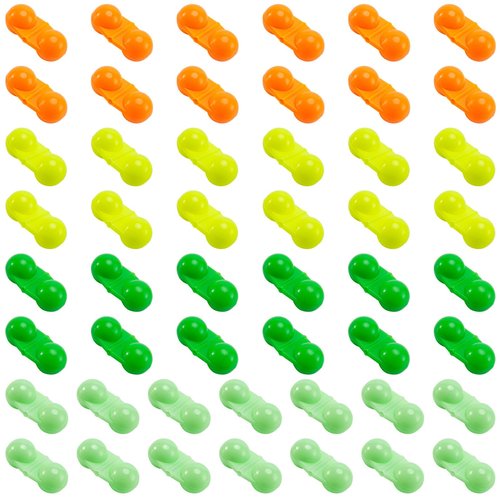 50 PCS Fishing Double Rattles Beads, Catfish Rattles for Fishing, Plastic Fishing Bead Fishing Bells Rattle Floater Rig Beads for Catfish (Colorful)