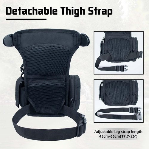 RooPoke Drop Leg Bag For Men Women Military Tactical Leg Pouch Motorcycle Scratch-resistant Tool Work Thigh Pouch Outdoor Activities Molle Pack For Metal Detecting Fishing Leg Bags