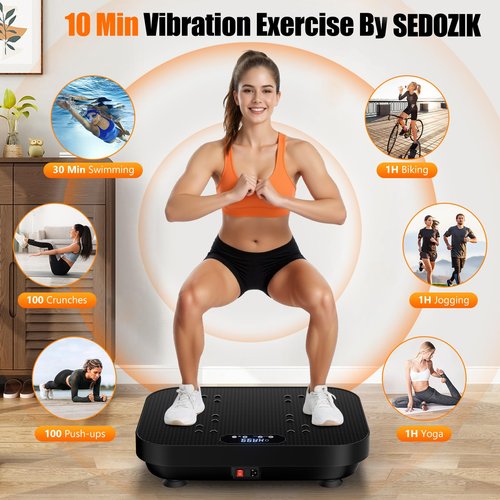 Vibration Plate Exercise Machine, 2025 Upgraded Fitness Vibrating Lymphatic Drainage Full Body Workout Shaker for Weight Loss, Featuring a 330 Lbs Capacity Vibrate Fitness Platform with 8 Modes