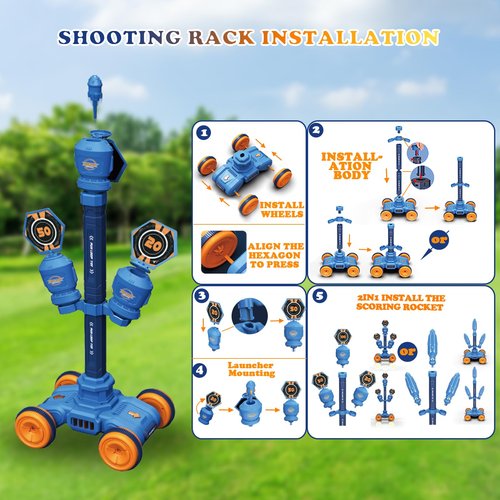 RedCrab Moving Target for Kids, Ring Toss 2-in-1 Moving Target Set with 3 Targets, Kids Shooting Games Toys, Sporting Games for Boys and Girls Ages 3+ Years Old
