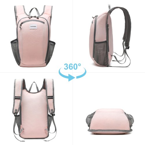 HumbleByte 10L Lightweight Hiking Bag Small Daypack Hiking Backpack Foldable Outdoor Bag for Women(Pink)