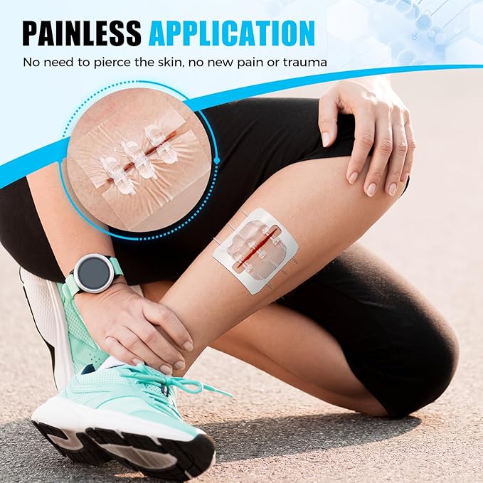 Senvok Butterfly Bandaids with Zip Stitch – 2 Pcs FSA/HSA Eligible Large Wound Closure Strips for Big Wound Care, Quick Clot Emergency Repair, Hospital-Grade Skin Closure for Home & Outdoor Use