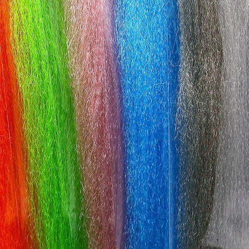 Strung Fuzzy Fiber 8 Colors Fly Fishing Long Crimped Synthetic Fiber Fly Tying Materials for Saltwater Streamer Flies