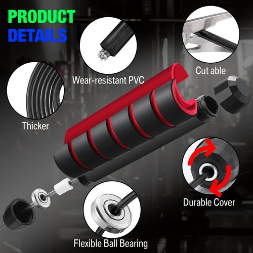 HyDren 24 Pieces Jump Ropes for Fitness with Ball Bearings Speed Jumping Bulk Adjustable Skipping Rope with Foam Handles for Men Women Cardio Training