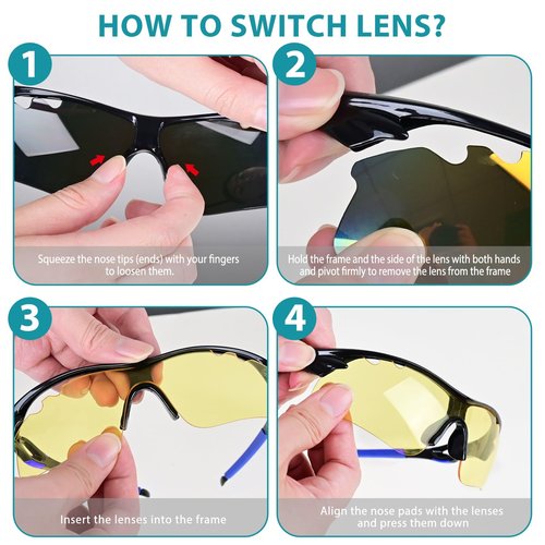 ZOYYE Shooting Glasses with 5 Interchangeable Lenses and Carrying Case Anti Fog Hunting Safety Glasses for Men Women