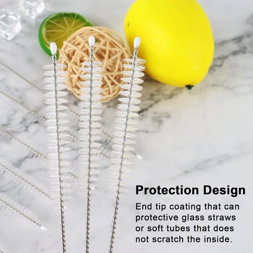 Long Handle Bottle Brush,Straw Cleaner Brush Compatible for Stanley Cup, Water Bottle Cleaner Brush Set Fit for Owala Water Bottle,Plus Extra Long Straw Cleaner Brush