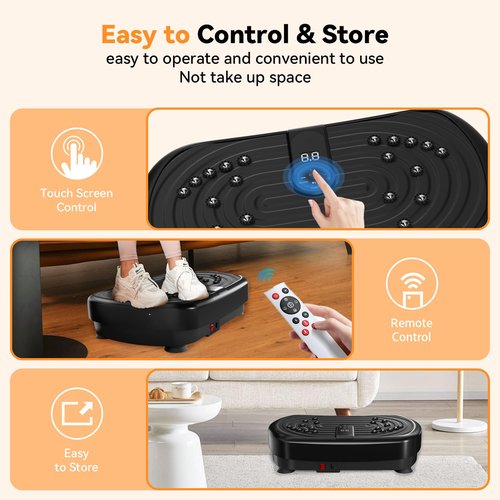 UCIN Vibration Plate Exercise Machine, Vibration Plate for Lymphatic Drainage, 330 Lbs Capacity Vibrating Plate for Weight Loss Home Fitness with Resistance Bands/Pilates Ball (Black)
