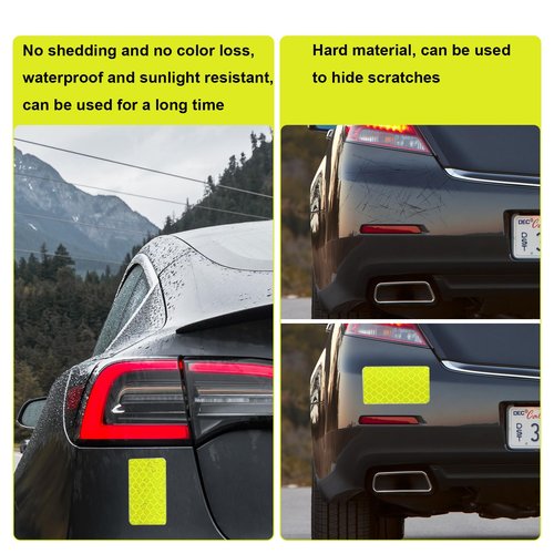42Pcs Reflective Stickers, Reflective Helmet Bicycle Sticker, Driveway Reflectors, BikeReflective Tape, NightSafety Stickers for Bicycle, Motorcycle, Scooter, 8 Shapes (Fluorescent Yellow-Green)