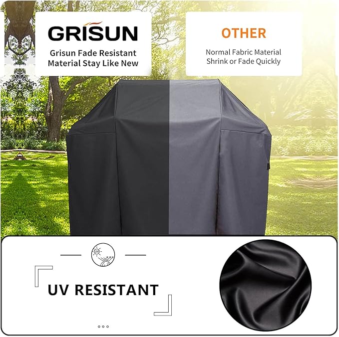 Grisun 7132 Grill Cover for Weber Genesis II and Summit 6 Burner Grill, XX-Large Gas Grill Cover Fits for Weber, Nexgrill, Charbroil and More, Waterproof, Anti-Fade Heavy-Duty 600 D Polyester, 72 Inch
