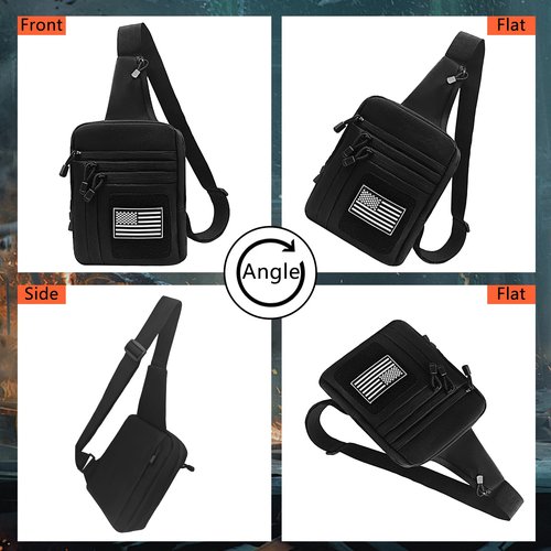 Xromes Tactical Sling Backpack - EDC Cross Body Bag for Pistol, Chest Shoulder Handgun Carrier