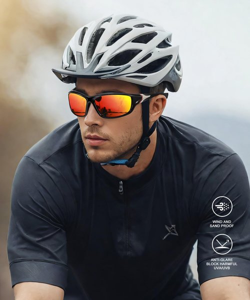 OUKEMAX Polarized Sunglasses-Men Sports Sunglasses: Mens Sunglasses Polarized Running Sun Glasses Driving Fishing 3 Packs