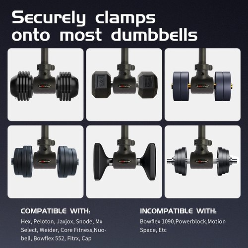 Acefuture Hyperbell Dumbbell Converter - Convert Dumbbells to Barbell Set and Kettlebell for Home Fitness - Adjustable & Up to 200 lb Capacity Weight Barbell for Weight Lifting (Barbell Converter)