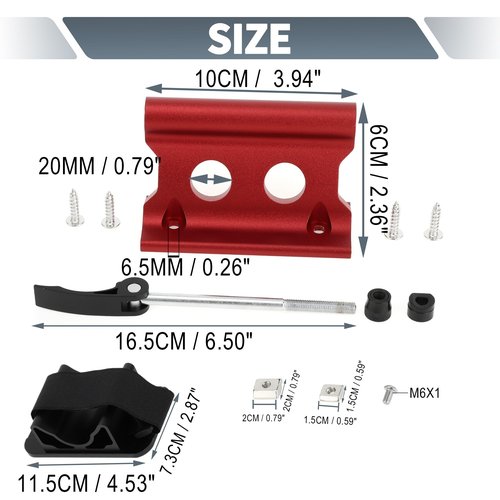 X AUTOHAUX 1 Set Universal Quick Release Bike Fork Mount Rack with Roof Carrier for 0.26 Inch (6.5mm) / 0.79 Inch (20mm) Aluminum Alloy Anti-Corrosion Red