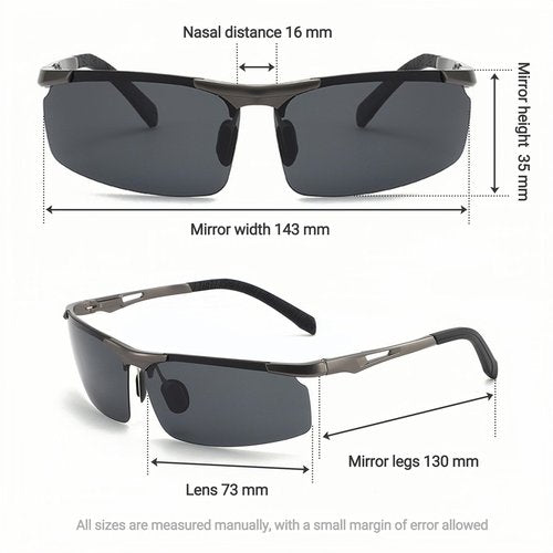 byffke Men's Polarized UV Protection Sunglasses for Driving Cycling Fishing Golf（Black&Grey）