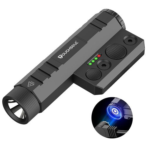 TOUGHSOUL Mlok/Picatinny Tactical Flashlight 2400 Lumen with Momentary Strobe Function, Weapon Light with Rechargeable Battery and Battery Level Indicator