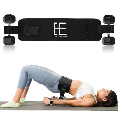 ELITE ECOMMERCE Hip Thrust Belt Exercise - Heavy Duty Exercise Belt for Weights, Dumbbells, Kettlebells, and Plates - Supports Up to 400 lbs. - Adjustable, Comfortable, and Durable Fitness Equipment