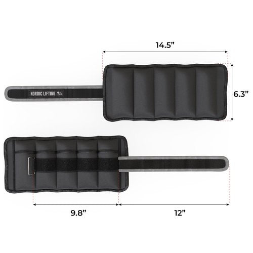 Adjustable Ankle Weights for Women and Men - 1 Pair 2 4 6 8 10 Lbs - Strap to Wrist, Hand or Leg for Gym & Yoga - Workout Equipment to Boost Weight Loss by Nordic Lifting